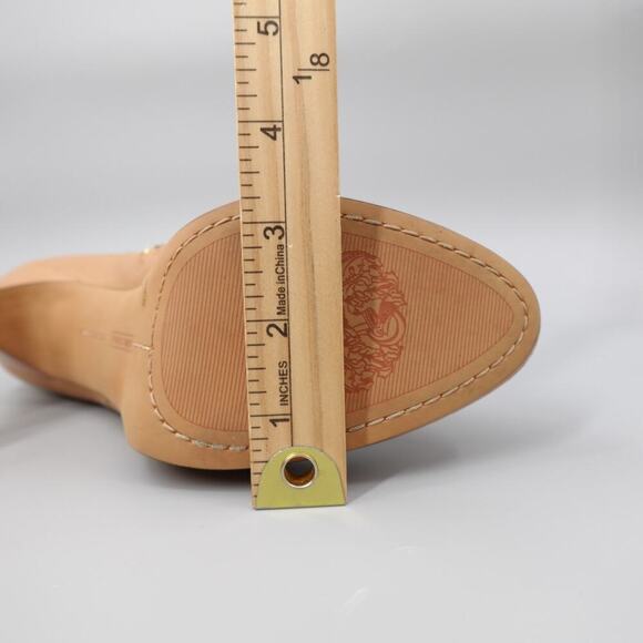 Vince Camuto Elvin Bootie Ankle Boot 10 M Caramel Gold Tone Zip Edgy Pump - Picture 16 of 16